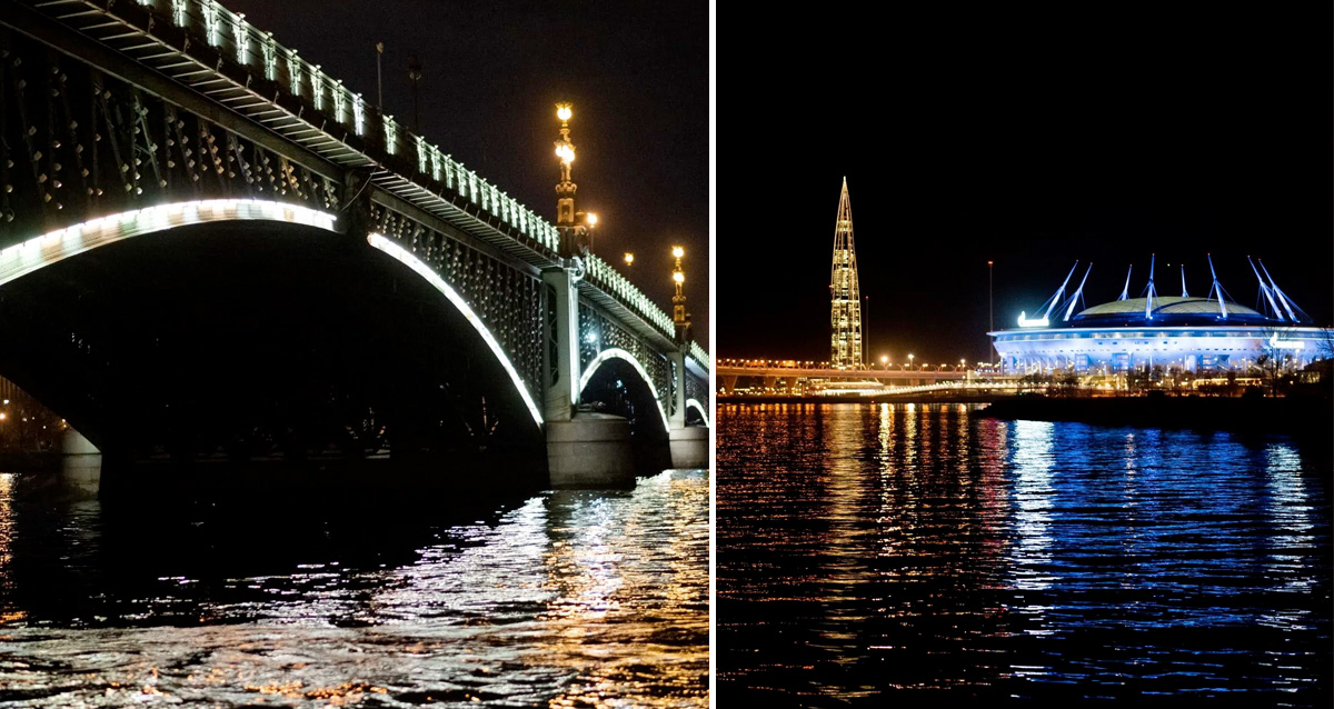 ночь разводных мостов на теплоходе