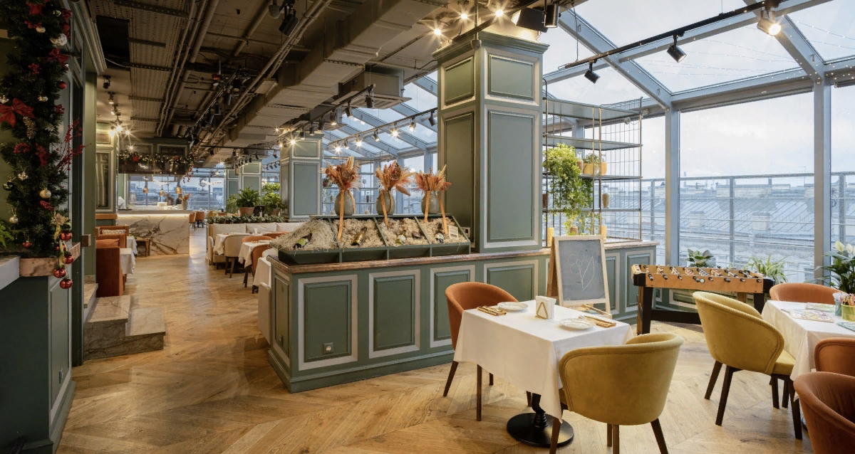 Панорамный ресторан Паруса на крыше