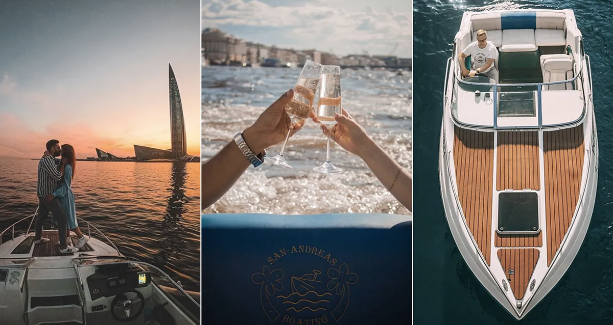 Катание на катере в СПб