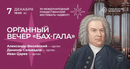 Скидка 30% на XII Рождественский фестиваль «Адвент». Органный вечер «Бах-гала»
