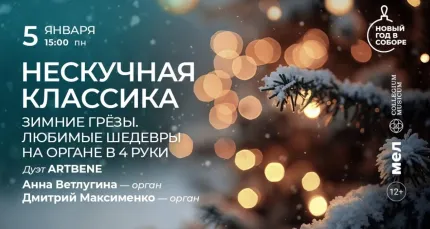 Скидка 30% на концерт «Нескучная классика: зимние грезы. Любимые шедевры на органе в 4 руки»