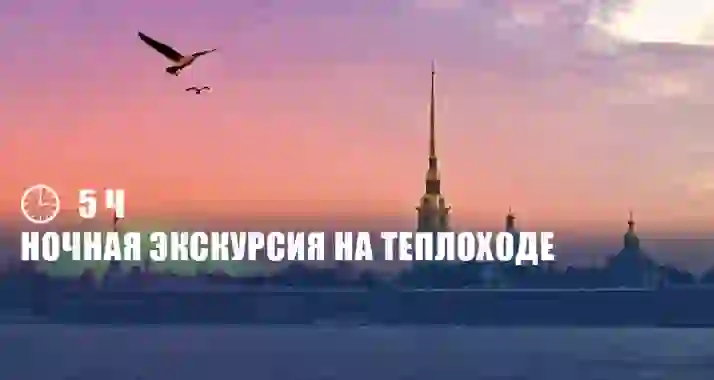 Скидка 50% на ночную экскурсию с прогулкой на теплоходе под разводными мостами
