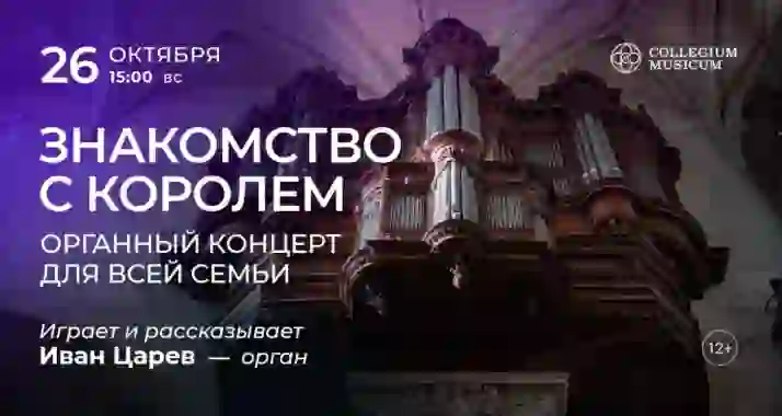 Скидка 30% на концерт «Знакомство с королем: органный концерт для всей семьи»