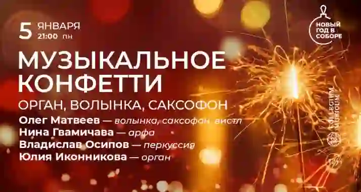 Скидка 30% на концерт «Музыкальное конфетти: орган, волынка, саксофон»