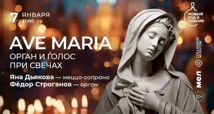 Скидка 30% на концерт «Ave Maria: орган и голос при свечах Рождественский концерт»