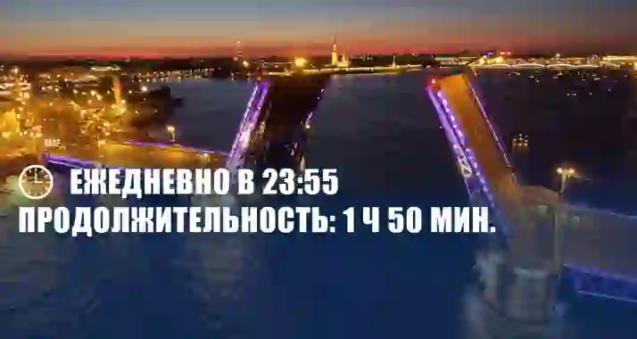 Скидка 50% на прогулку на теплоходе «Петербургская ночь и развод мостов»